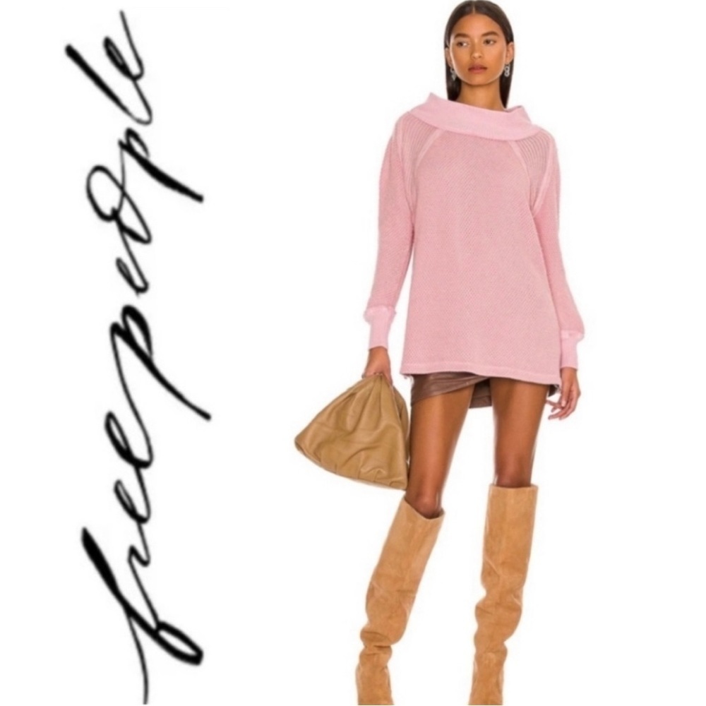 FREE PEOPLEยฎ WE THE FREE Sheโs A Keeper Mock Neck Faded Coral Sweater/Top NWT